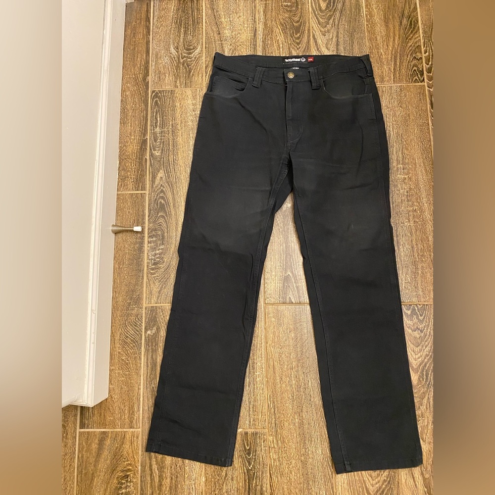 Wolverine Work Pants Black Canvas Cotton Spandex Blend Mens Size 34x32